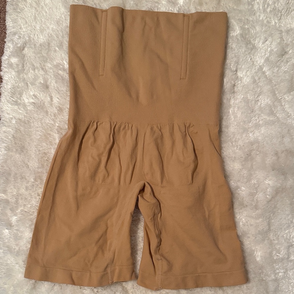 High-Waisted Shapewear Shorts in Tan